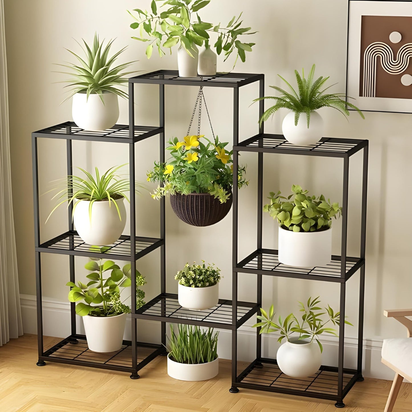 Elegant Multi Shelves Folding Planter Stand