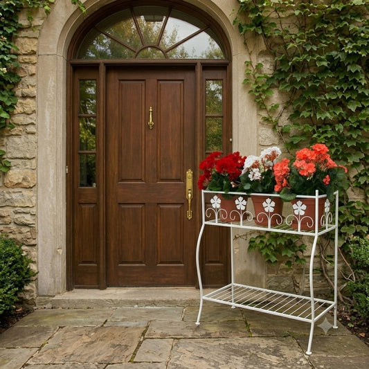 Wrought Iron Entrance Planter Stand