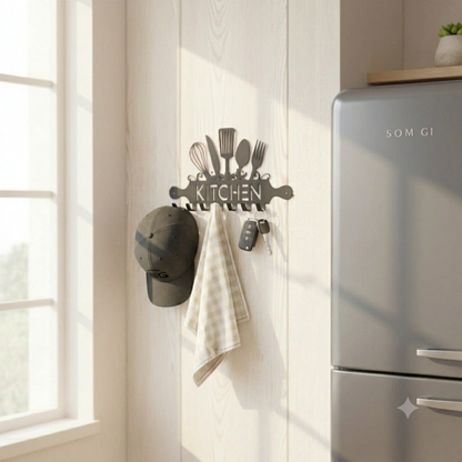 Wall Metal CNC Napkin & Keys Hanger Kitchen2