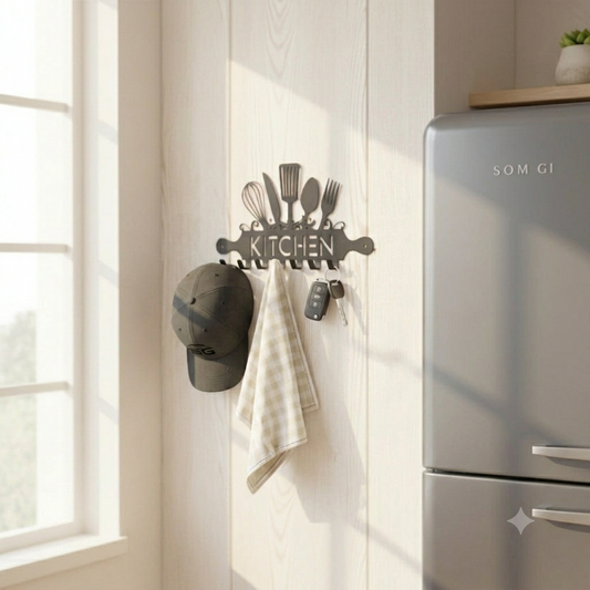 Wall Metal CNC Napkin & Keys Hanger Kitchen2