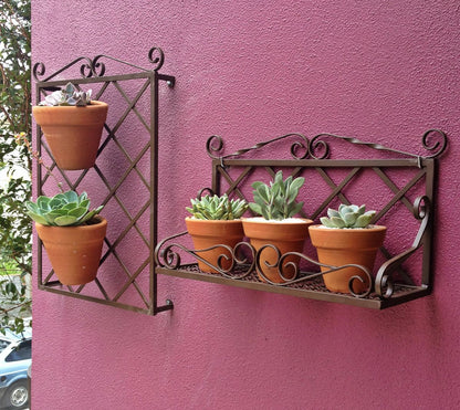 Set of Wall Hanging PLanter Shelf and Trellis
